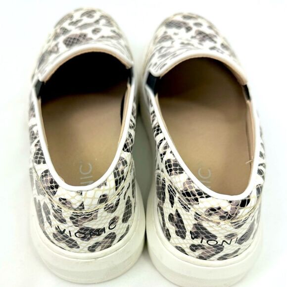 Vionic DINORA Leopard Print Grid Patent Platform Slip On Orthotic Sneakers - Picture 9 of 16